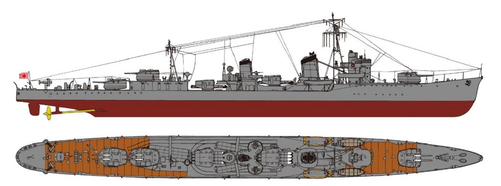 Pit Road 1/700 Japanese Navy Asashio-class destroyer Asagumo with new equipment parts