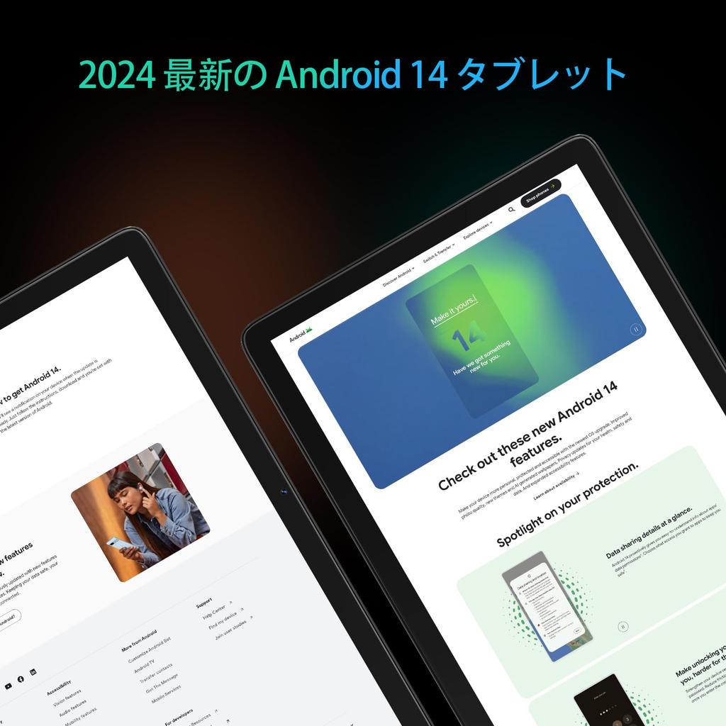 New Android 14 WiFi Model 14GB RAM 128GB ROM 1TB 4G LTE Calling CPU 8000mAh Large Capacity GMS Certified Dual Camera Resolution Charging Keyboard
