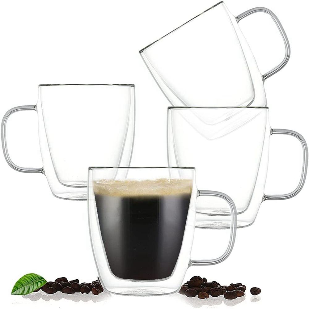Cappuccino Latte for Juice Milk Glass Cup Coffee Mug Tea Cup Dinking Glasses Insulated Glass Cup