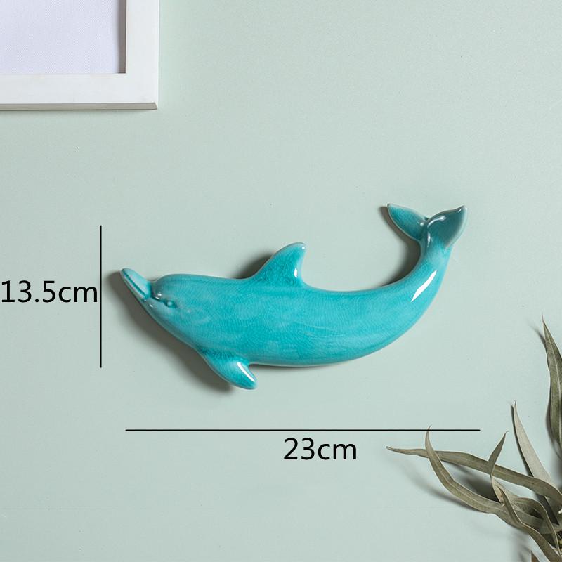 Wall Decoration Ceramic Suspension Dolphin Fish Color Ocean Background Wall Children's Room Decoration Accessories Baby Nursery