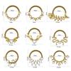 Pack of 2 Unique Geometric Shape Nose Rings Body Piercing Jewelry Seamless Design Metal Texture Polished Finish