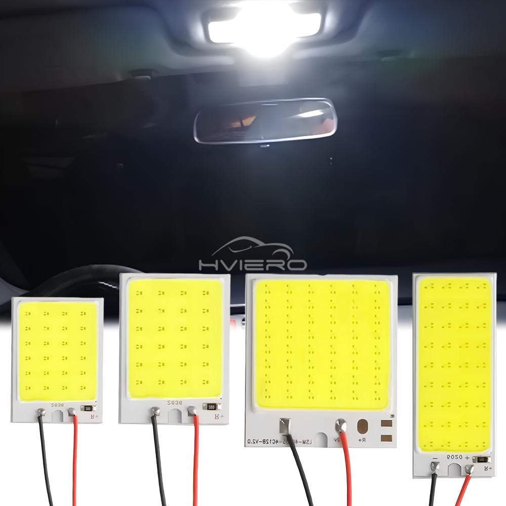 T10 C5W Car Led Cob 16/24/36/48SMD White Parking Bulb Auto Interior Reading Panel Lamp Super Bright Festoon License Plate Lights Dome Lights 6