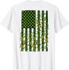 (Back) Vintage Corn American Flag Patriotic Farmer Farm Flag T-Shirt