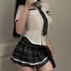 M~3XL Cosplay Costume 4pcs Sets Sexy Student Wear Cos Uniform Temptation Jk Short Skirt Uniform Suit