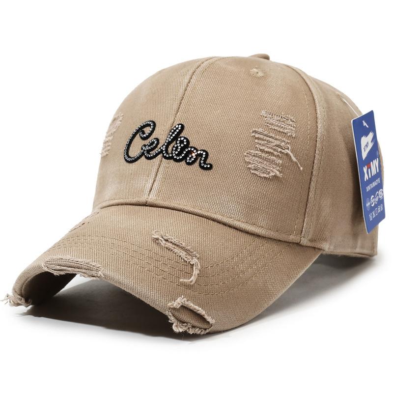 Distressed Baseball Cap Women Unisex Trendy Embroidered Letter Sun Visor Dad Hat