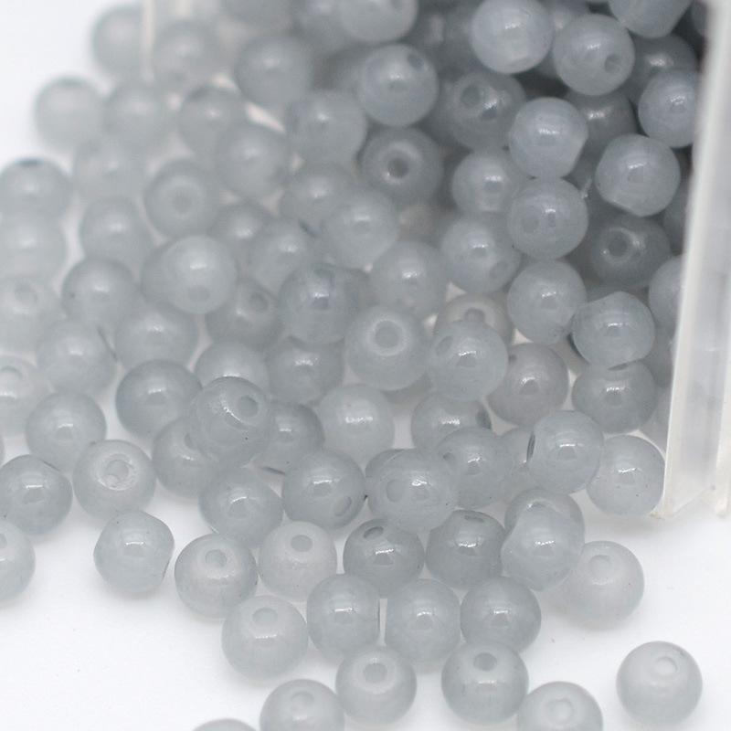 4mm Imitation Jade Glass Seed Beads for Jewelry Crafting – Solid Color Round Beads for Bracelets and Necklaces