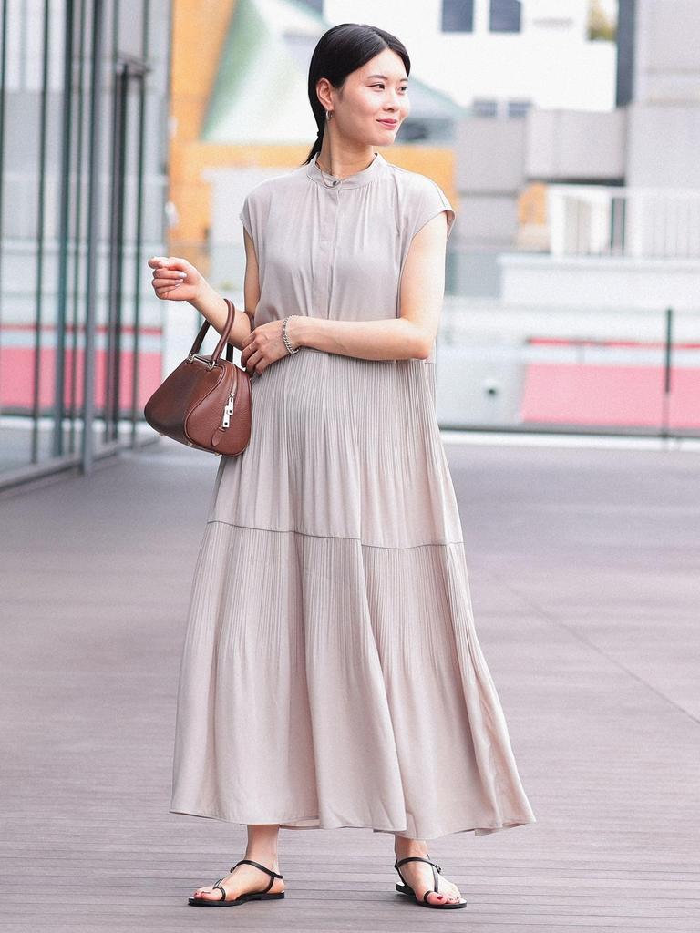 One Piece Skipper Tiered Dress BEIGE FREE [Beams Heart] Women's