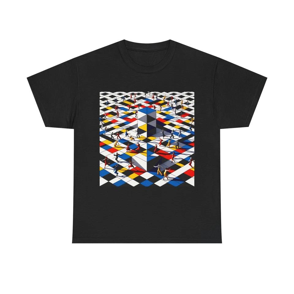 Unisex Adult T Shirt De Stijl Mondrian-Inspired Dance Floor XL