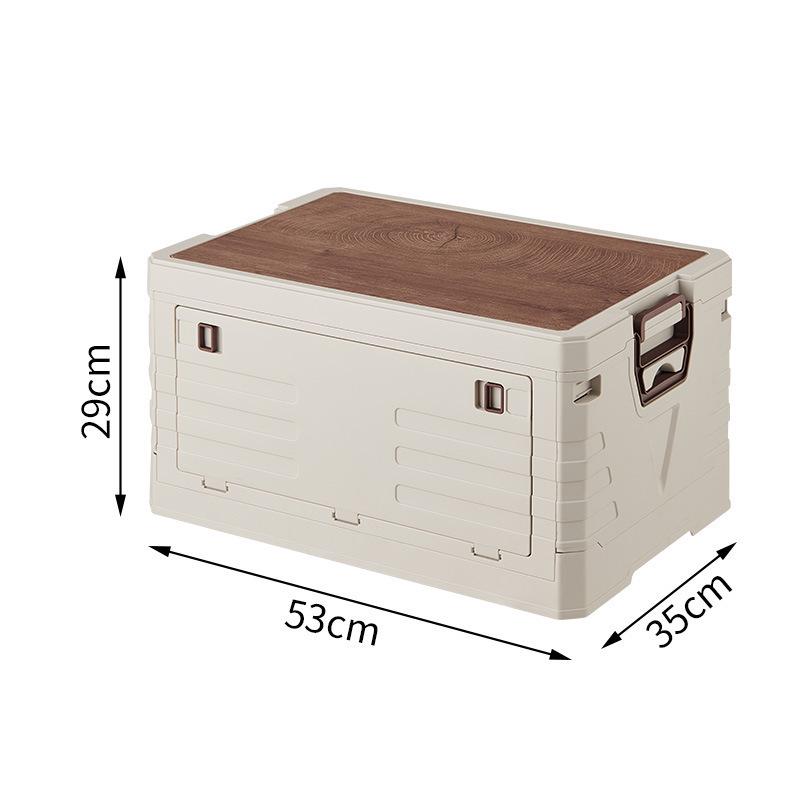 Baulone Pieghevole da Esterno con Coperchio in Legno per Campeggio e Picnic