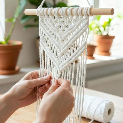 New 3mm Macrame Cord Soft Eco-friendly Colored Cotton Rope Knotting and Weaving Rope for Wall Hanging