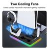 Cooling Stand for PS5/PS5 Slim/PS5 Pro with Headphone Hook and 3-Level Cooling Fan Controller Charging Station Gaming Consoles