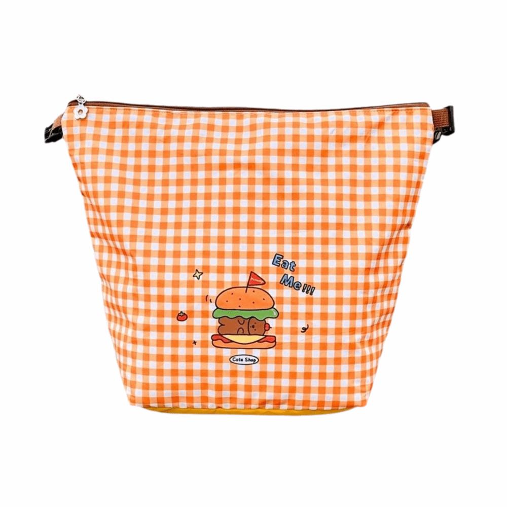 

Shopping Bag Handheld Waterproof Bag Foldable Creative Buckle Makeup Bag Portable PVC Material Storage Bag Office оранжевый