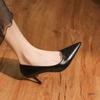 Temperament New Professional Pointed Soft Leather Work Shoes Wear-resistant High Heels Versatile Light Mouth Single Shoes