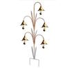 Metal Hanging Decor for Patio Bluebell Flower Wind Chime Stake, Iron Garden with Ground Durable Rustic Bell, Outdoor Yard Lawn Art Home
