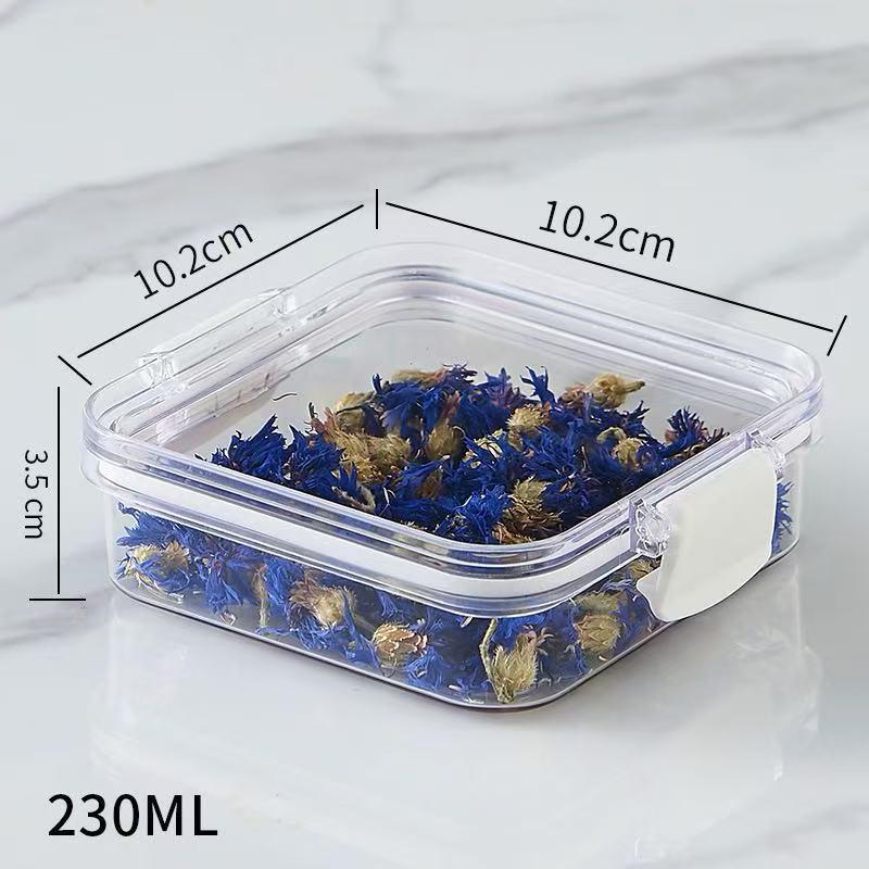 Floral Square Tea Box 460ml with Four Airtight Food-Grade Plastic Compartments