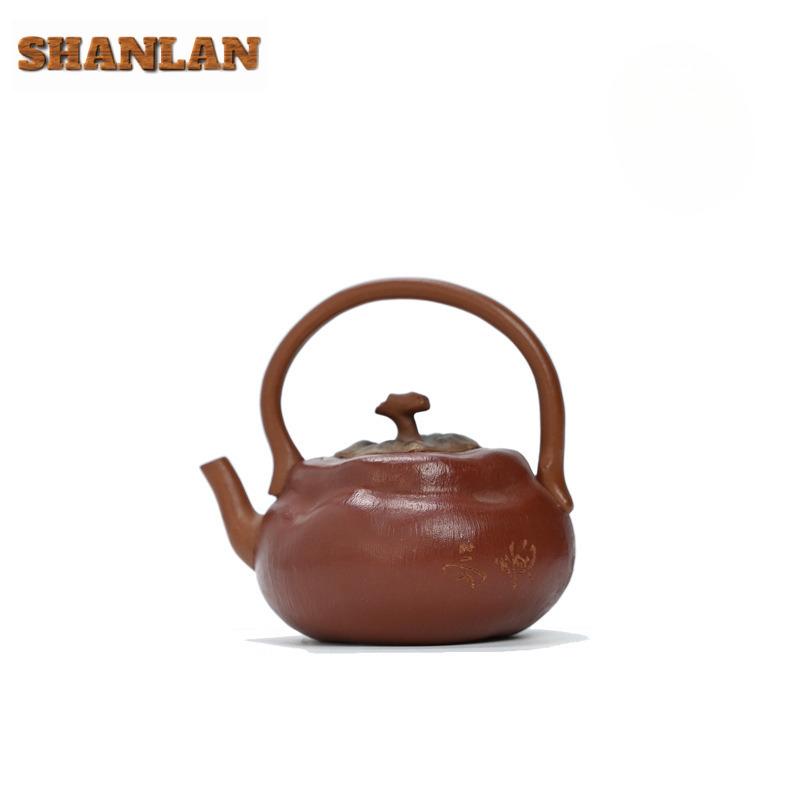 150ml Yixing Purple Clay Teapots Artists Handmade Persimmon Pot Raw Ore Section Powder Slurry Mud Kettle Zisha Chinesetea Set
