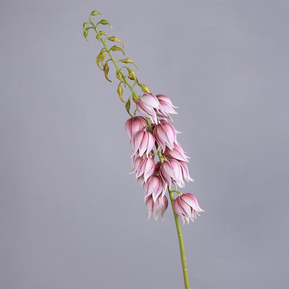 

Plastic Artificial Yucca Stem Realistic Touch Hanging Bell Flower Elegant Faux Yucca Living Room розовый