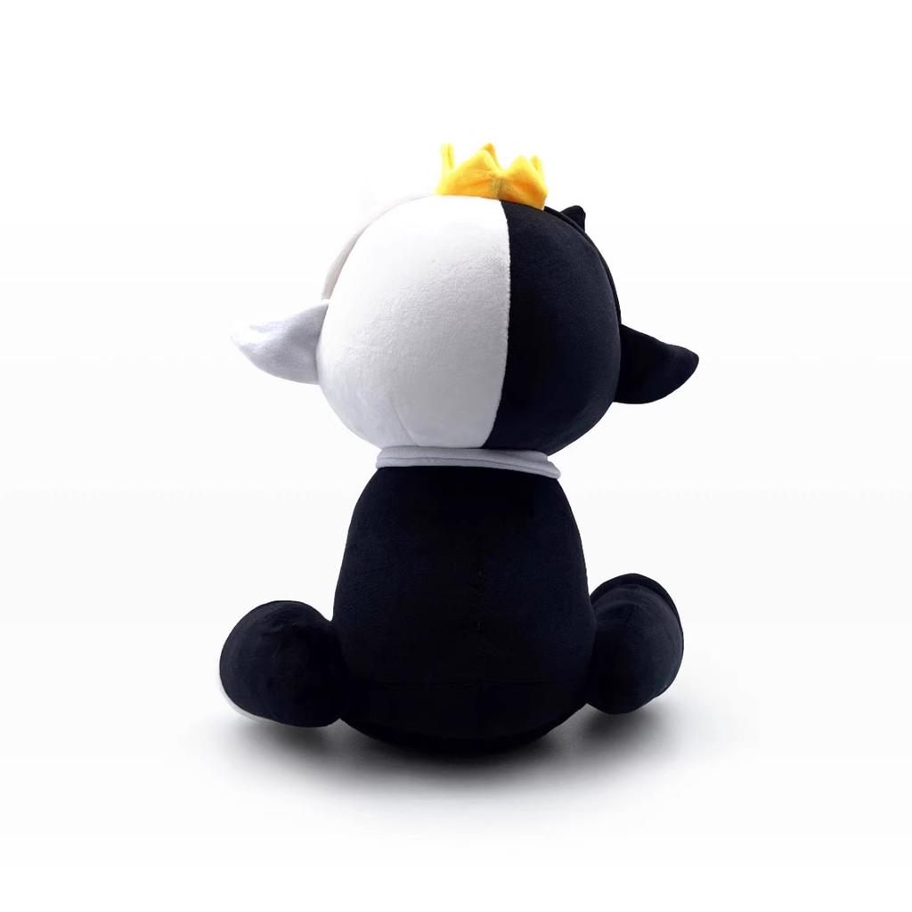 Black and White Sheep Ranboo Sit Plush Doll, Cute Cartoon Stuffed Figure Collectible Toy