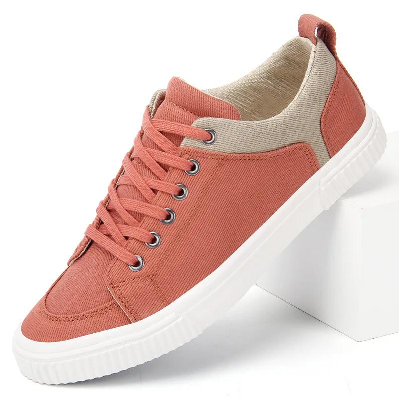 Fashion Men's Sneakers Spring Canvas Shoes Breathable Lace Up Casual Men Versatile Flat Bottomed Cloth Shoes Anti Skateboard Shoes Tenis