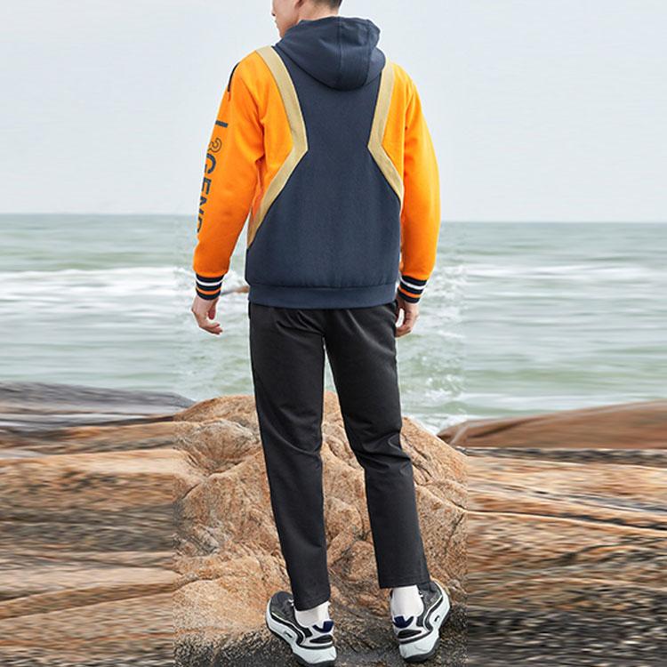Li Ning Wade Series Letter Print Color Block Zip Hoodie Men Hoodies Tropical-Orange AWDR047-3