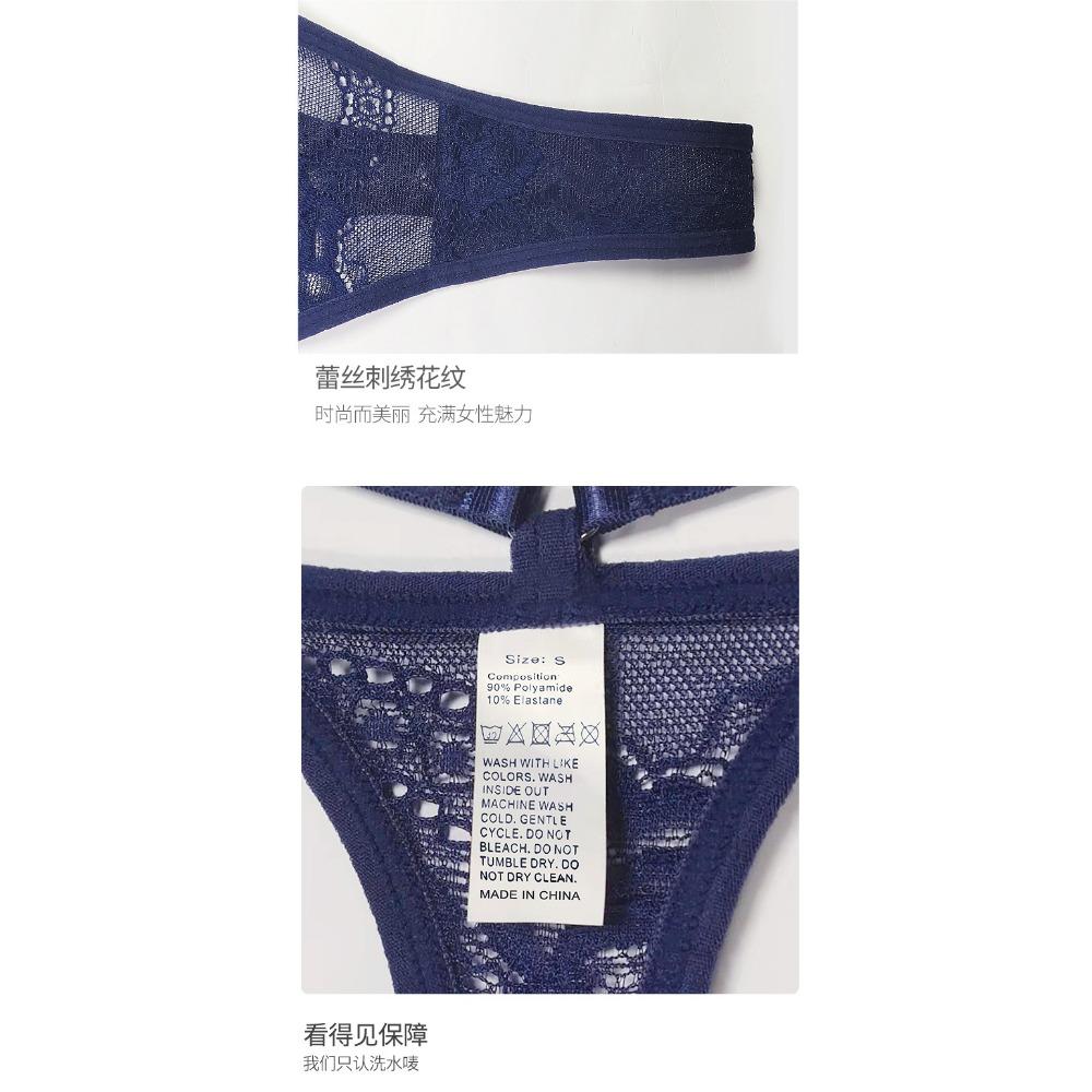 Amazon Popular Sexy Lace European and American Thong Women's Thin Belt Hollow Knitted Cross-border Foreign Trade Underwear