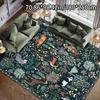 1pc Crystal Velvet Home Decor Green Jungle Animal Pattern Versatile Decorative Style, Living Room Mat, Sofa Mat, Door Mat,