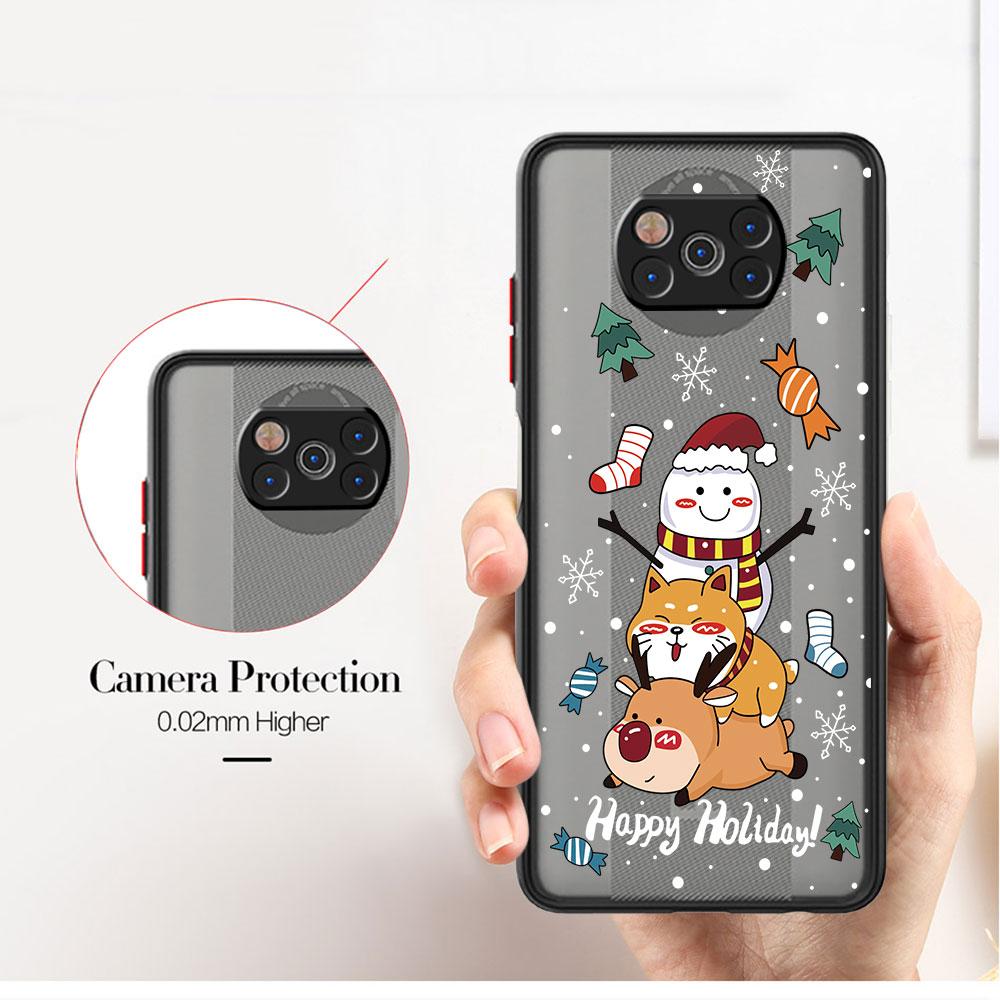 Snow Merry Christmas Case For Xiaomi Mi Poco X3 NFC M3 11 10 12 9T 11T 10T Pro Note 10 Lite Matte Hard Phone Covers