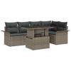 Garden Sofa Set with Cushions and Storage 6 Pcs Grey Poly Rattan