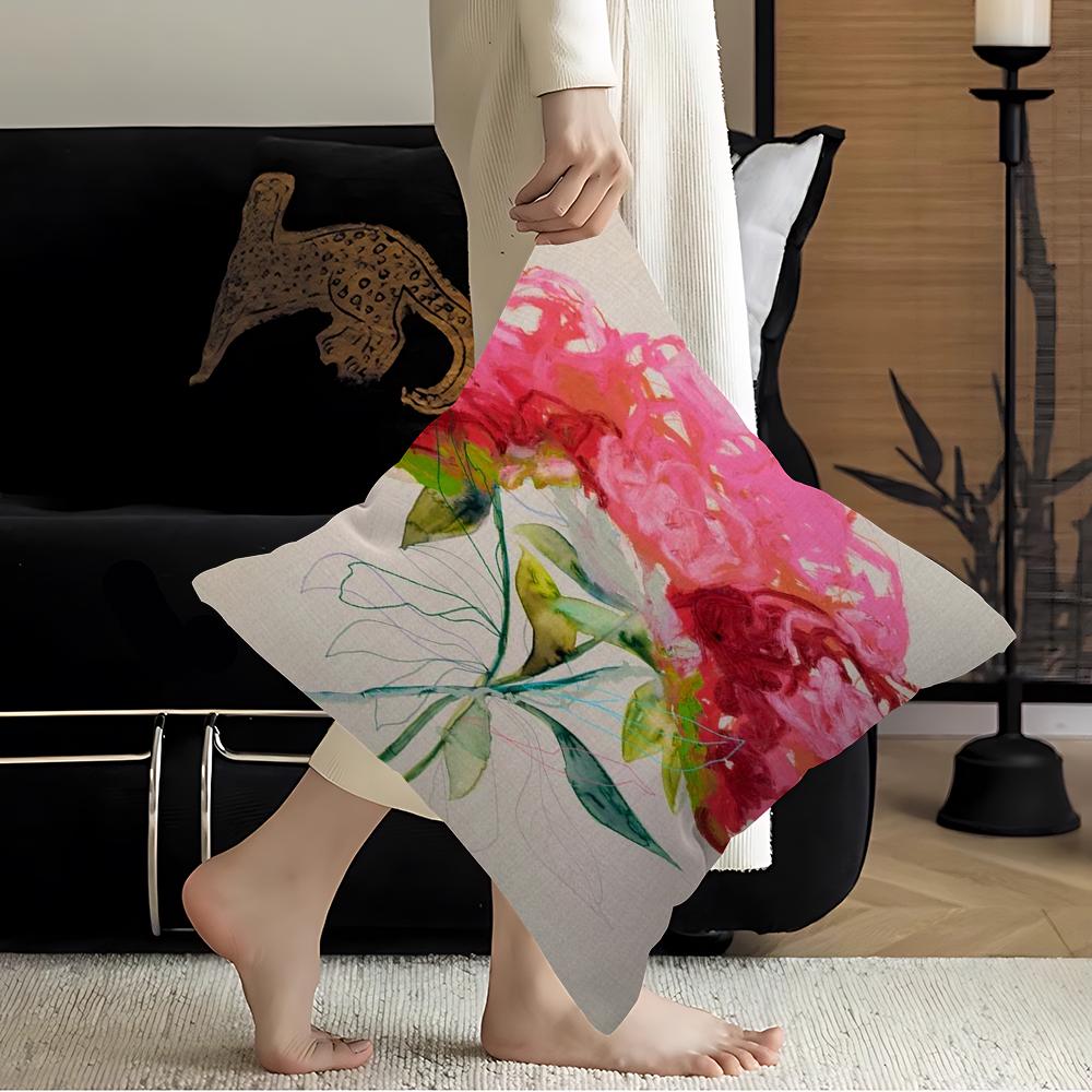 Botanical Oil Painting Art Cushion Cover Pillowcase Upholstery Sofa Throw Pillow Home Decor Pillowcas