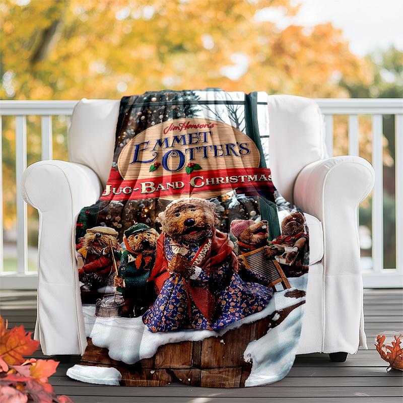 Emmet Otter's Jug-Band Christmas Theme Printed Blanket - Perfect for Couch, Bed, Travel & Outdoor Use | Machine Washable, Cozy & Durable.