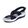 Summer Wedge Heel Bohemian Velcro Fish Mouth Muffin Cross Kink Women's Sandals