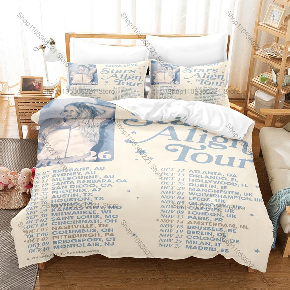 Freya Norse Goddess Pleiades Seven Sisters Cosmic Galaxy Golden Raven HD Print Bedding Set Duvet Cover 2 Pillowcases Witchy Room