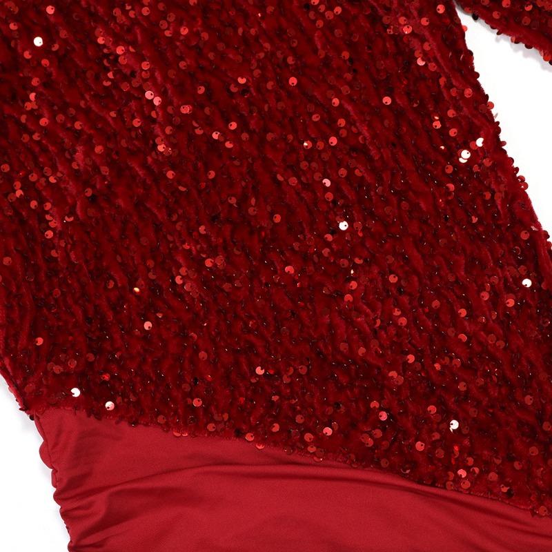 Christmas Sexy Dress Party Long Sleeve Irregular Hip Dress for Women