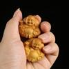 WOWTAC Hotei Seven Lucky Gods Boxwood Mini Hand-Carved Figurine, Buddha Statue Wooden Ornament, Good Fortune Money Luck Charm Amulet