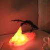 3D-gedruckte Flammenatem-Drachenlampe Schlafzimmer Kreative Nachtlichtdekoration Tischlampe LED-Lade-Nachtlicht Geburtstagsgeschenk