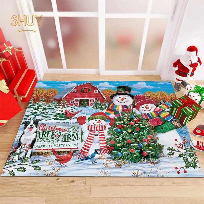 

Рождественский мультяшный ковер, кавайные ковры для гостиной, кухни, домашнего декора, напольный коврик для гостиной, изготовленный на заказ, устойчивый к пятнам, нескользящий ковер 30x50cm-12x20in