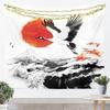 Cherry Blossom Tapestry Japanese Style Wall Art for Living Room Bedroom Chinese Ink Painting Wall Hanging Blanket Plum Blossom
