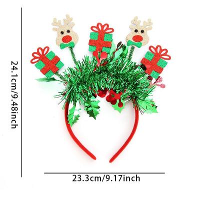 Sequin Christmas Headband Glitter Star Reindeer Antlers Sequin Hair Hoop Party Decorations Snowman Party Props Headress Cosplay