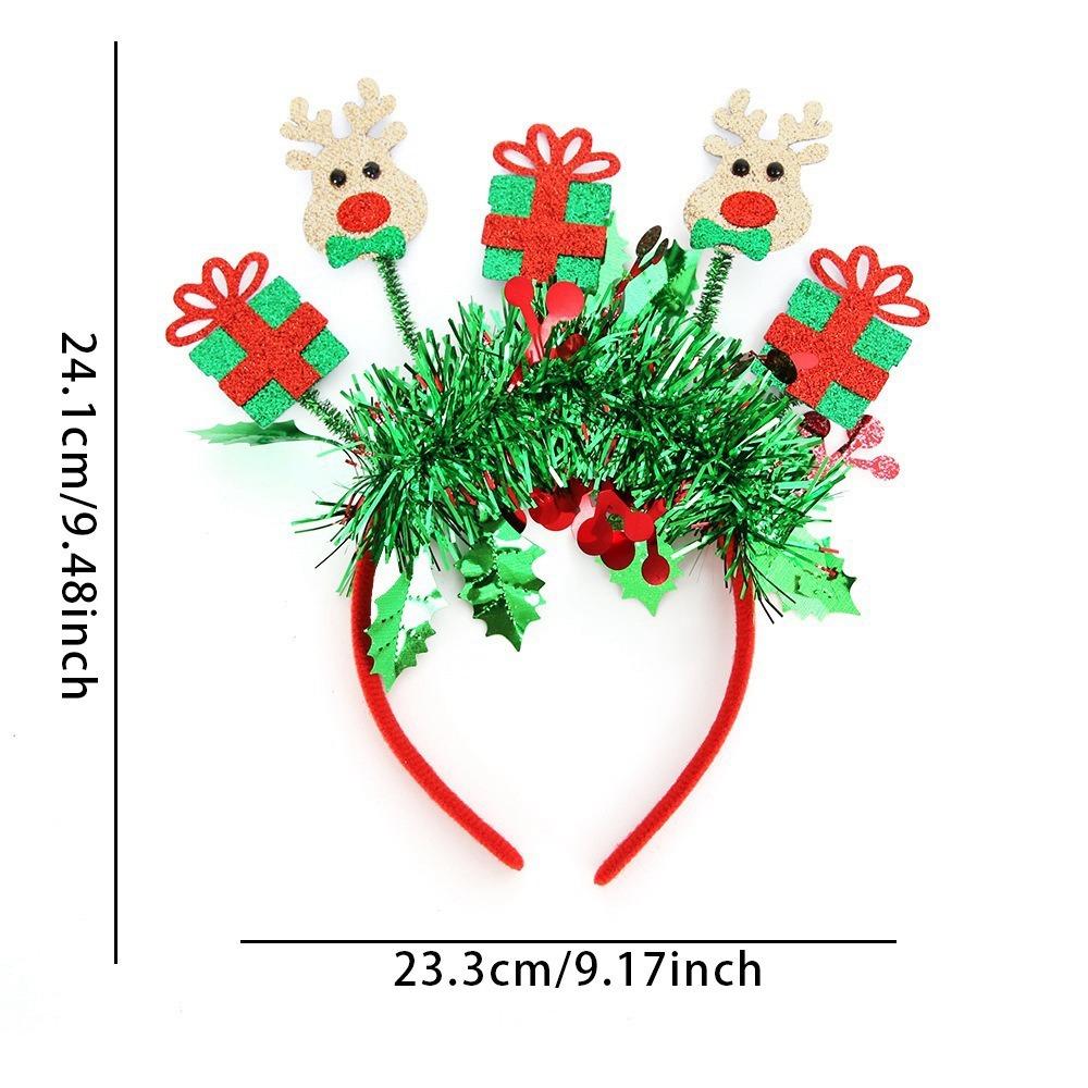 Sequin Christmas Headband Reindeer Antlers Snowman Sequin Hair Hoop Glitter Star Party Decorations Party Props Headress