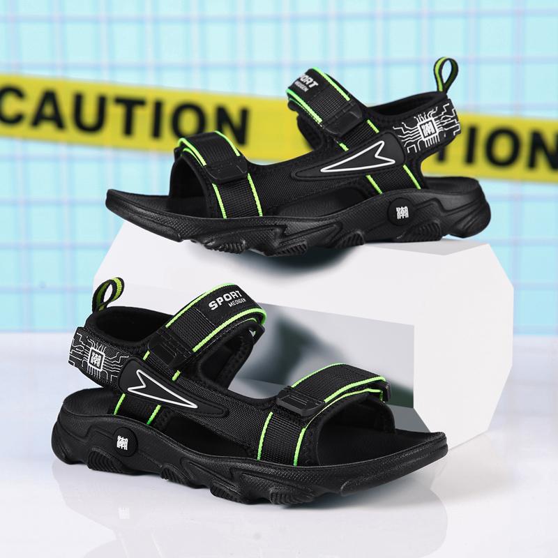 Детская противоскользящая износостойкая модная легкая уличная пляжная обувь на липучке — фото 16