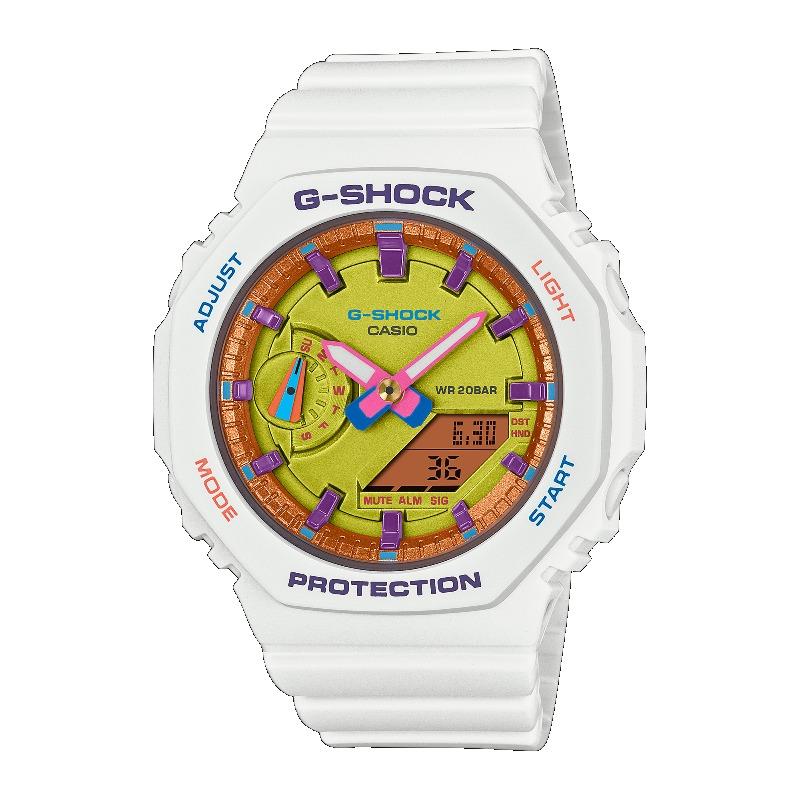 

Casio G-SHOCK Men s Resin 200M Water Resistant Analog Shock Resistant Quartz Watch GMA-S2100BS-7A белый