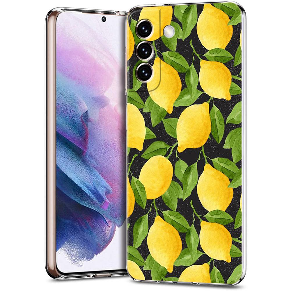 Mediterranean Lemon Case for Samsung Galaxy S24 S23 S22 S20 S21 FE Ultra S24 S23 S10 S10E S9 S8 Plus 5G Transparent Phone Shell