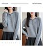 2026 A/W Women's Pure Wool Hooded Knitwear - Long Sleeve, Buckle Closure, Solid Color, Loose Fit Sweater