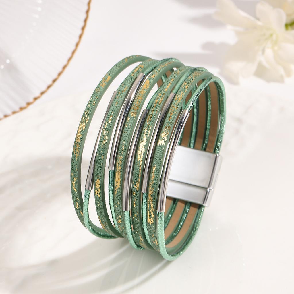 Bohemian Multilayer Leather Bracelet for Women Simple Wrap Bangles Party Jewelry Gifts