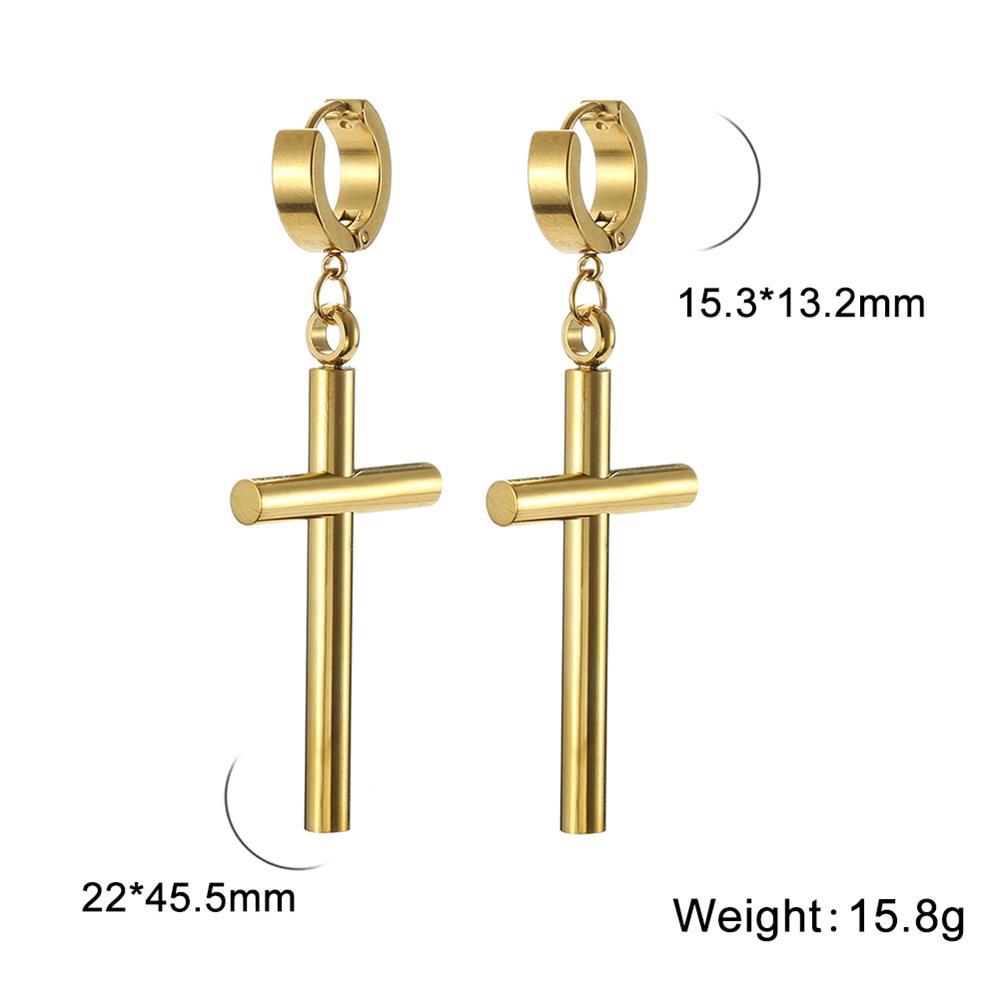 Cazador Punk Jesus Cross Drop Earrings for Men Women Christian Religious Stainless Steel Earrings Jewelry Mother's Day Gift