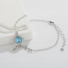 S925 Sterling Silver Inlaid With Natural Garnet Colored Treasure Topaz Love Lock Bracelet Women'S High-End Jewelry