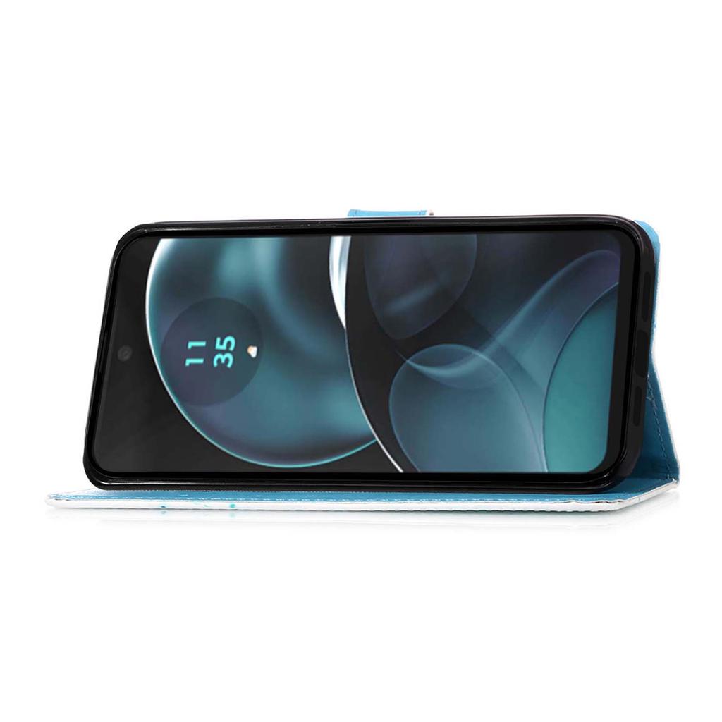 For Motorola Moto G Play 5G (2024)/Moto G 5G (2024) Leather Case with Strap Pattern Printing Phone Stand Cover