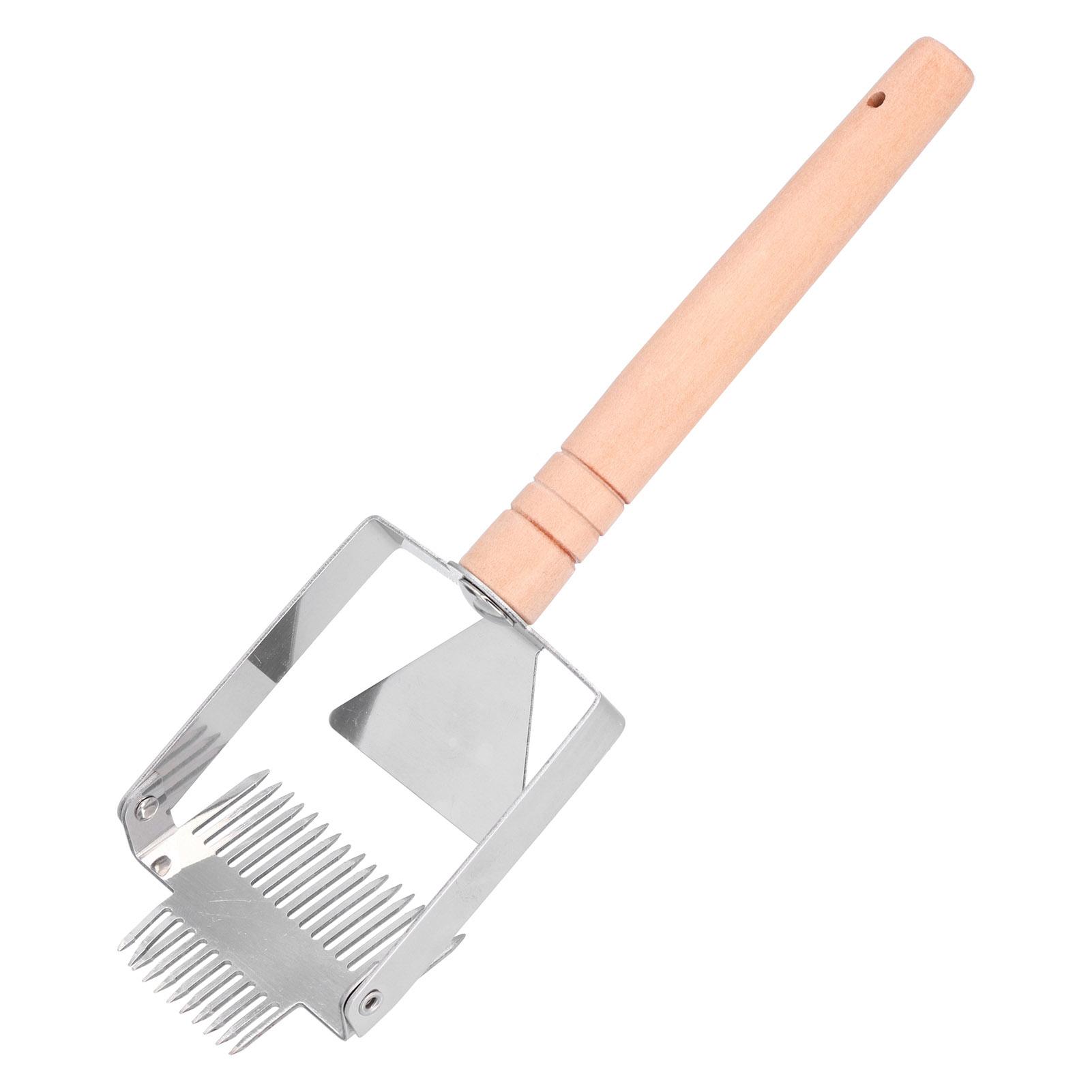 

Вилка для распечатывания Двухголовая Вилка для нарезки меда Скребок Инструмент для улья Пчеловодческие инструменты Double ended wooden handle