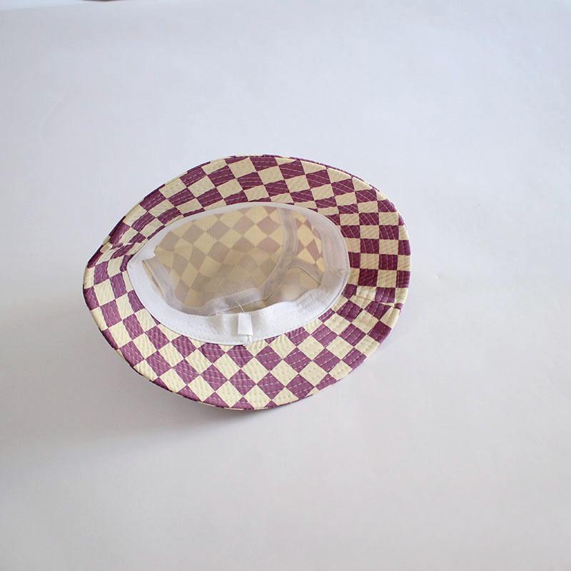 Checkerboard Pattern Kids Bucket Hat Cute Plaid Baby Boys Girls Sun Hat Soft Kids Children Fisherman Panama Caps