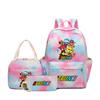 Rhythm box teen schoolbag sprunki cartoon print backpack pencil bag three-piece children's schoolbag 4